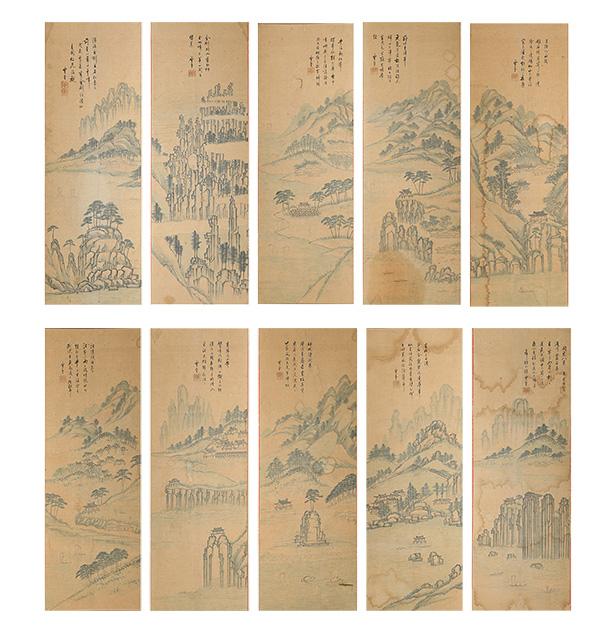 운당(雲堂) 신동윤(申東潤)이 춘원(春園)을 위해서 그려준 [관동팔경 10폭 병풍]