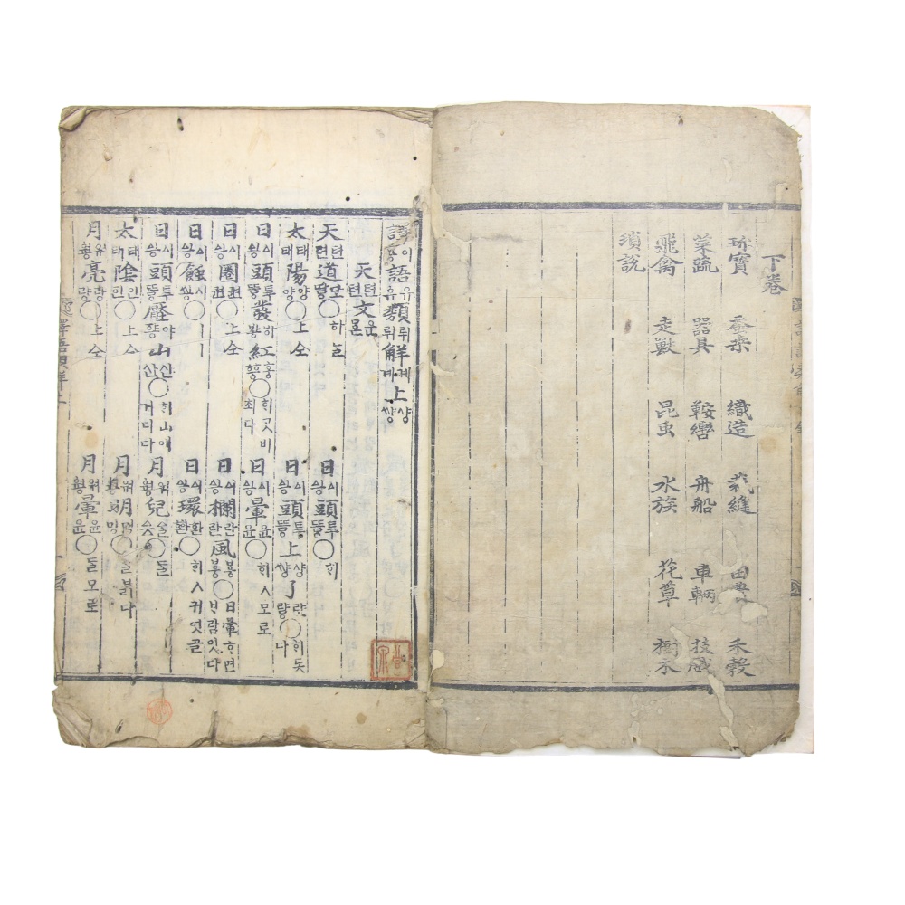 ‘찬집소’ 인장이 날인된 1690년 목판본 [역어유해(譯語類解)] 1책(결)