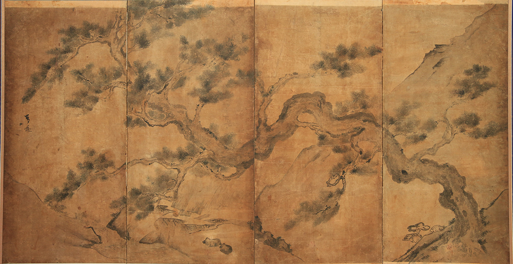 조선시대 제작 [언송도(偃松圖)] 4폭 병풍