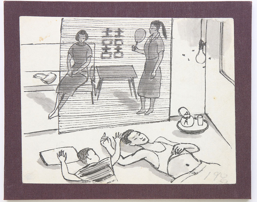 1962년 손소희의 한국일보 연재 소설 '사랑의 계절 198화' 수록 [천경자 삽화 원본]